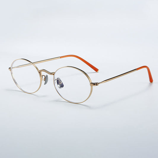 Spykay™ EG26719 Hipster Titanium Oval Frame Anti-blue Light Glasses