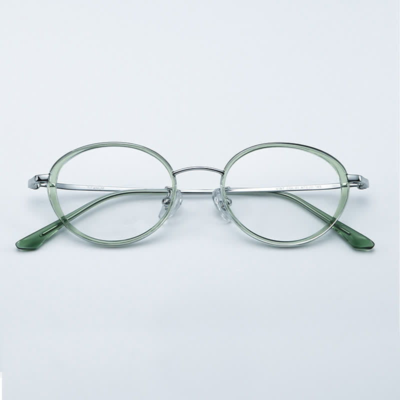 Spykay™ EG26720 Titanium Round Frame Anti-blue Light Hipster Glasses