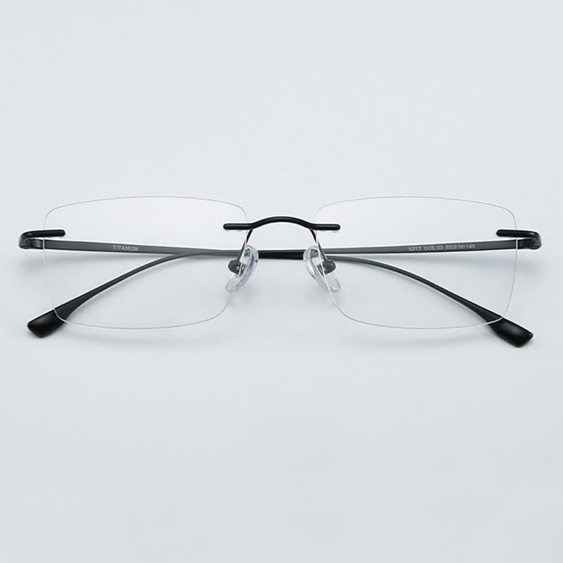 Spykay™ EG26723 Titanium Rectangle Frame Anti-blue Light Hipster Rimless Glasses