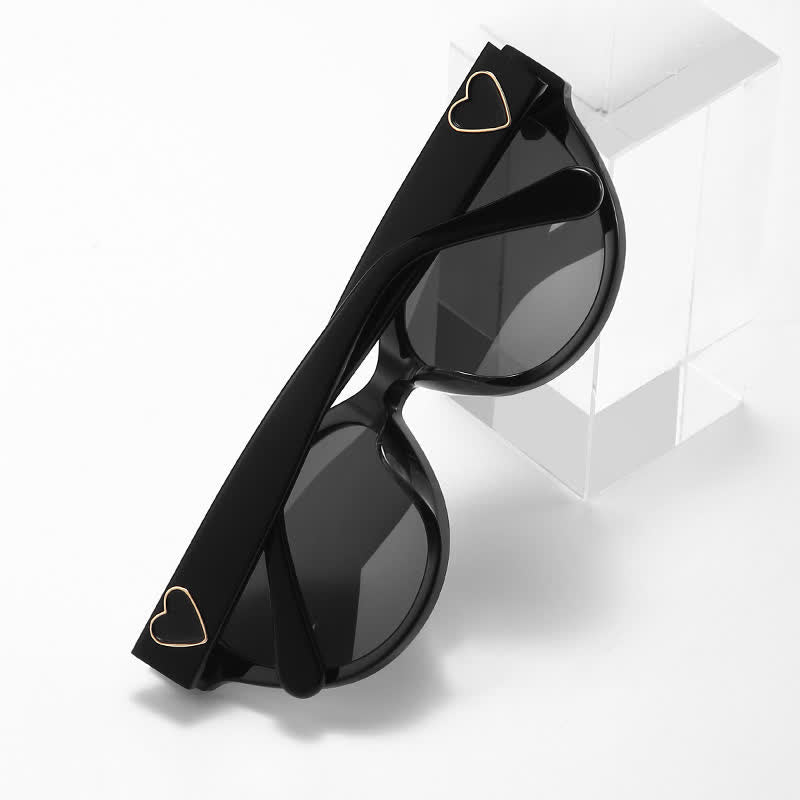Spykay™ SG60822 Hipster Heart Temples Cat-Eye Polarized Sunglasses