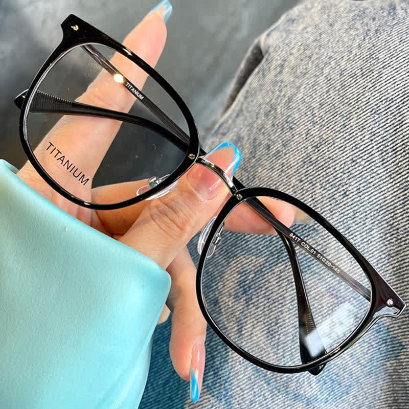 Spykay™ EG26728 Square Titanium Frame Anti-blue Light Glasses