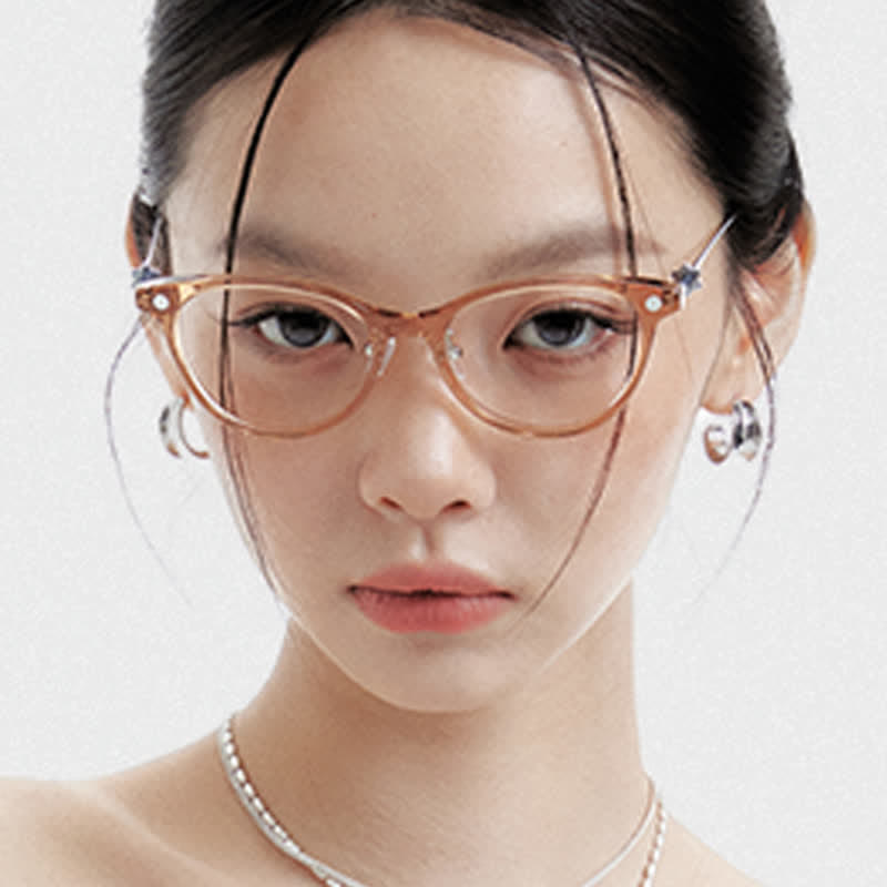 Spykay™ EG26729 Butterfly Titanium Frame Flower Temples Anti-blue Light Glasses