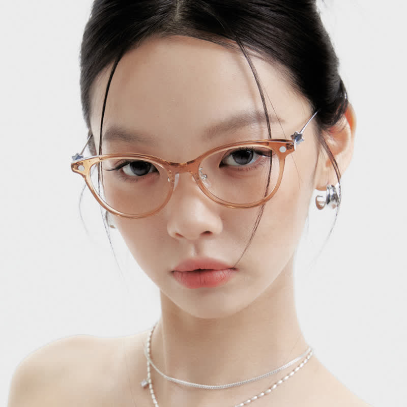 Spykay™ EG26729 Butterfly Titanium Frame Flower Temples Anti-blue Light Glasses