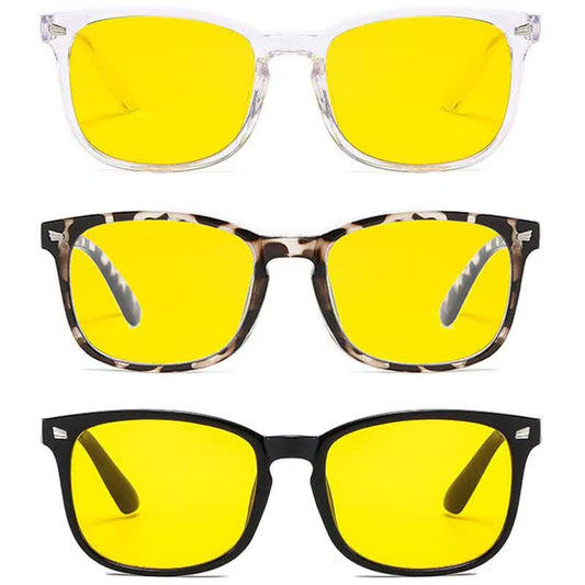 Spykay™ EG60824 Anti-blue Light Square Frame Glasses with Night Vision Lenses For Driving&Gaming&Daily