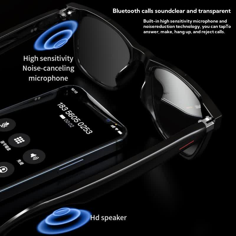 Spykay™ SG60825 Bluetooth Compatible,Multifunctional Wireless Smart Sunglasses For Listening To Music & Calling