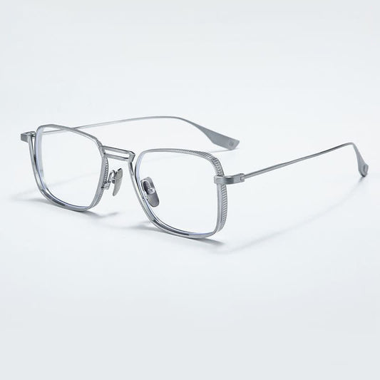 Spykay™ EG26738 Double Bridges Square Titanium Frame Anti-blue Light Vintage Glasses