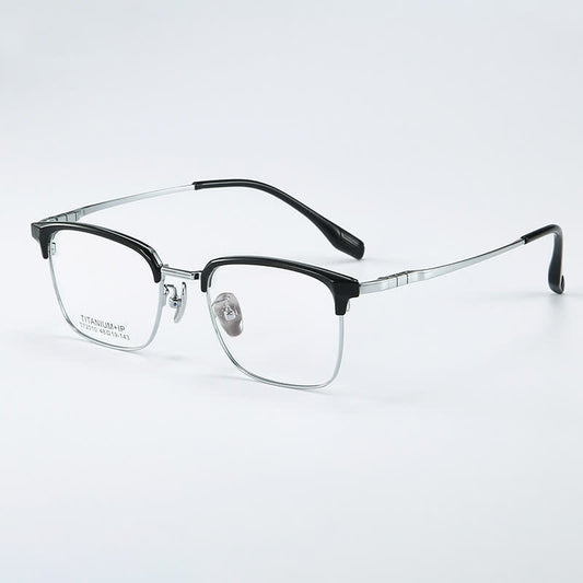 Spykay™ EG26735 Square Titanium Frame Anti-blue Light Browline Glasses