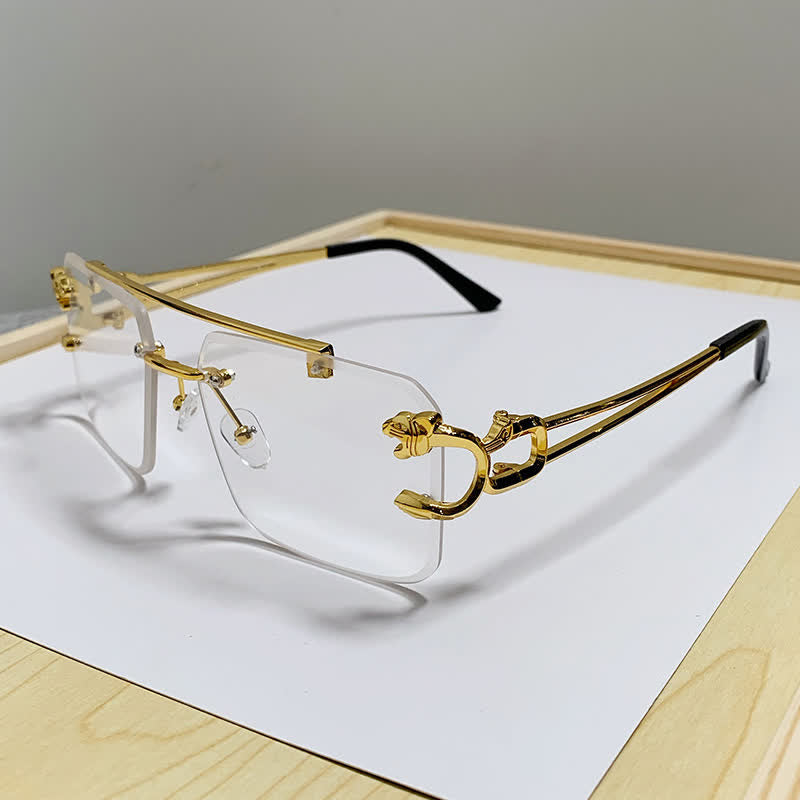 Spykay™ EG26749 Men's Cool Rimless Leopard Frame Anti-blue Light Glasses