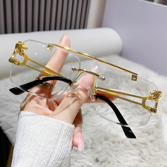 Spykay™ EG26749 Men's Cool Rimless Leopard Frame Anti-blue Light Glasses