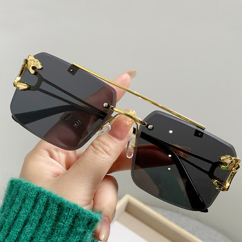 Spykay™ SG60826 Men's Cool Rimless Leopard Frame Sunglasses