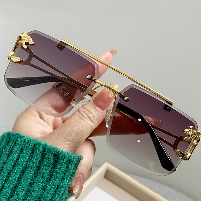 Spykay™ SG60826 Men's Cool Rimless Leopard Frame Sunglasses