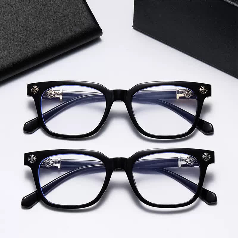 Spykay™ EG26756 Square Frame Cross Temples Classic Glasses