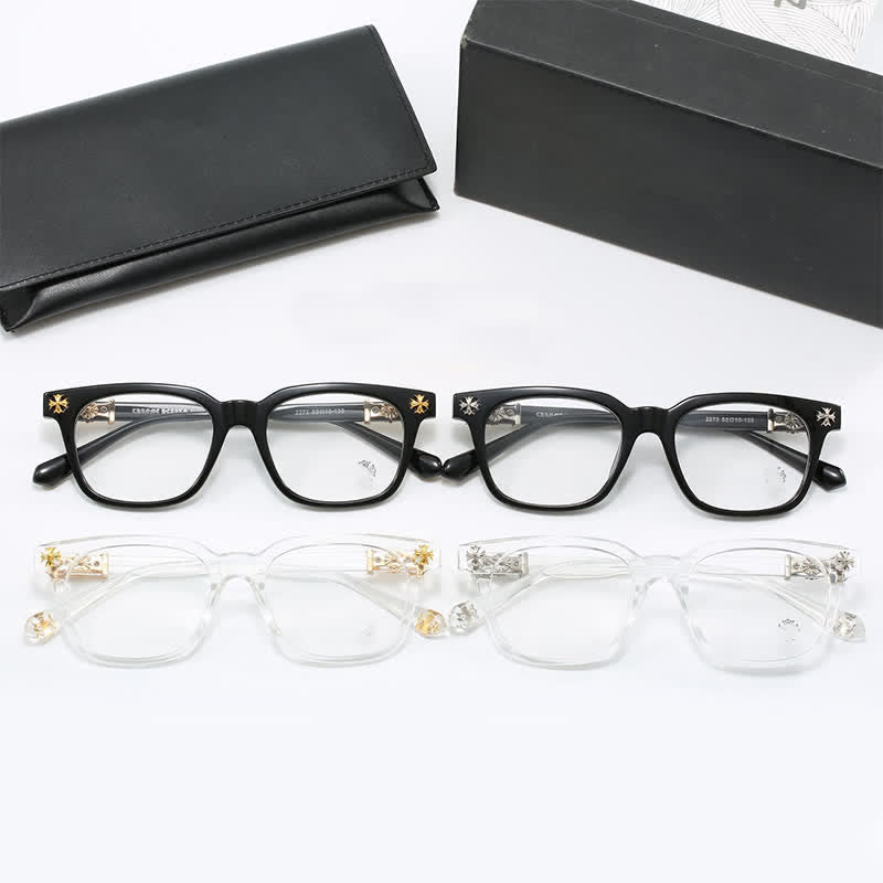 Spykay™ EG26756 Square Frame Cross Temples Classic Glasses