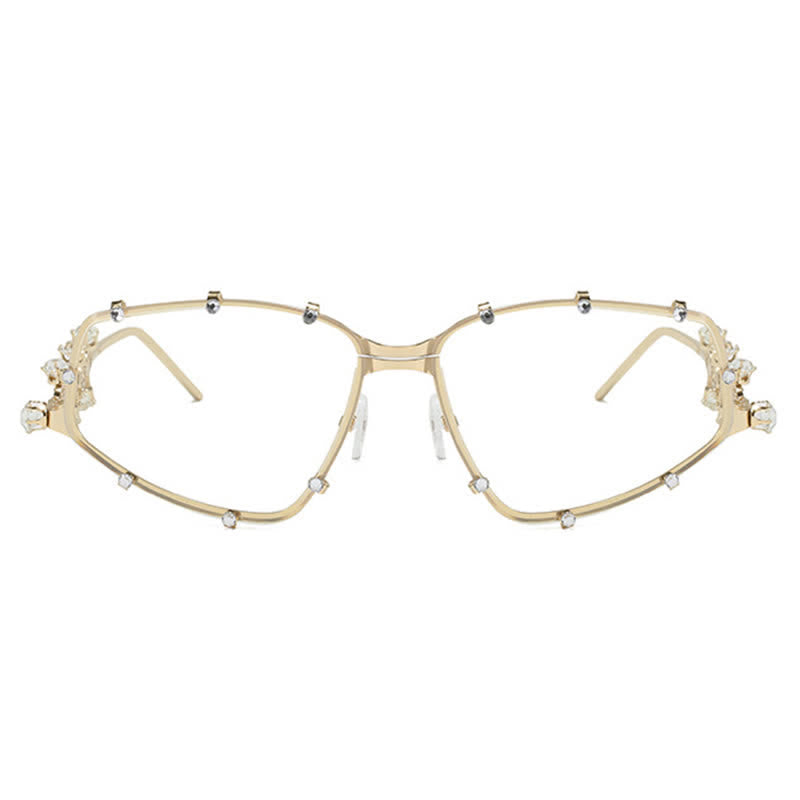 Spykay™ EG26751 Rhinestone Decor Geometric Frame Hipster Y2K Glasses