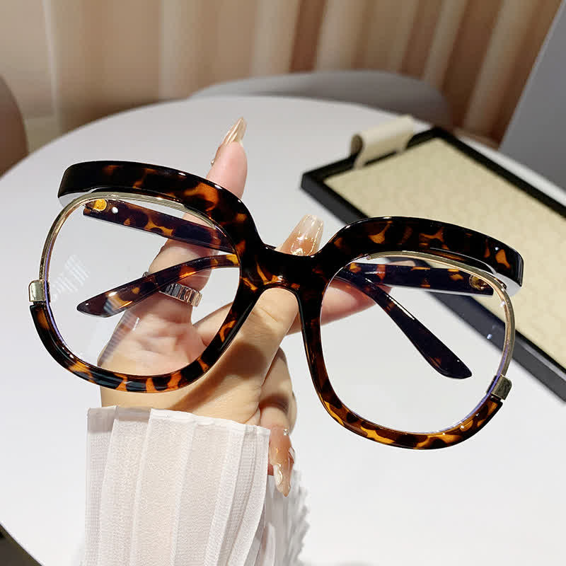 Spykay™ EG26670 Anti-blue Light Round Frames Owl Oversized Eyeglasses