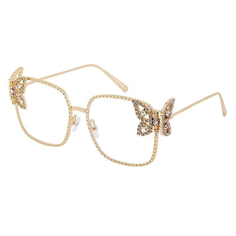 Spykay™ EG26760 Square Frame Butterfly Decor Oversized Eyeglasses