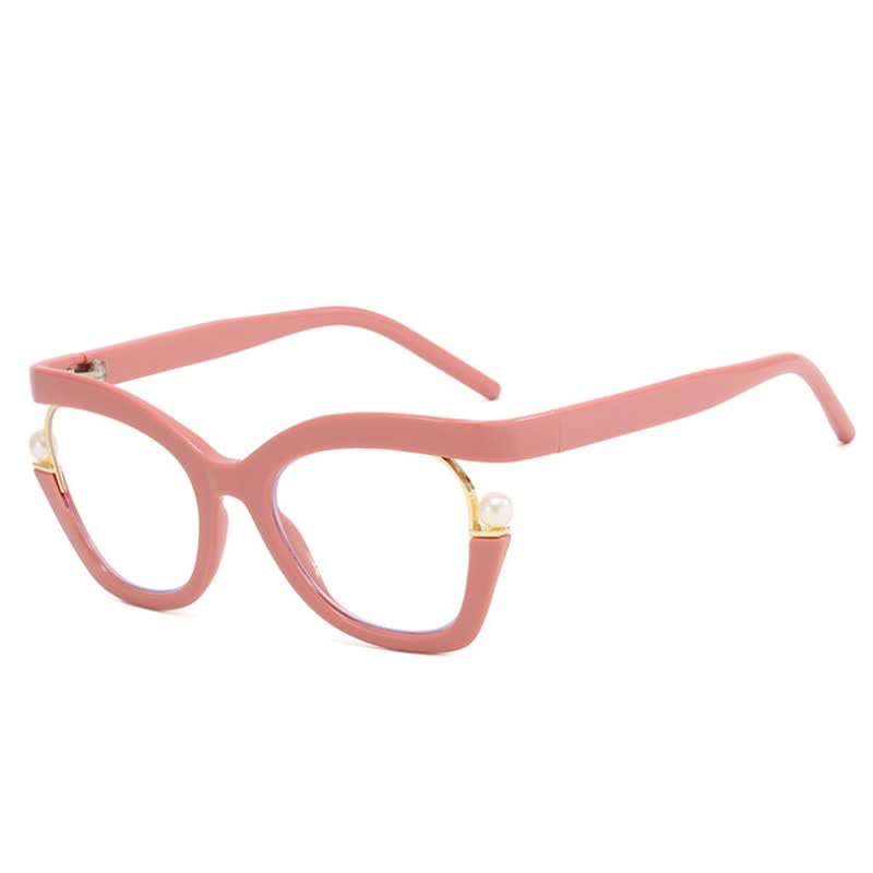 Spykay™ EG26758 Anti-blue Light Pearl Decor Irregular Oversized Eyeglasses