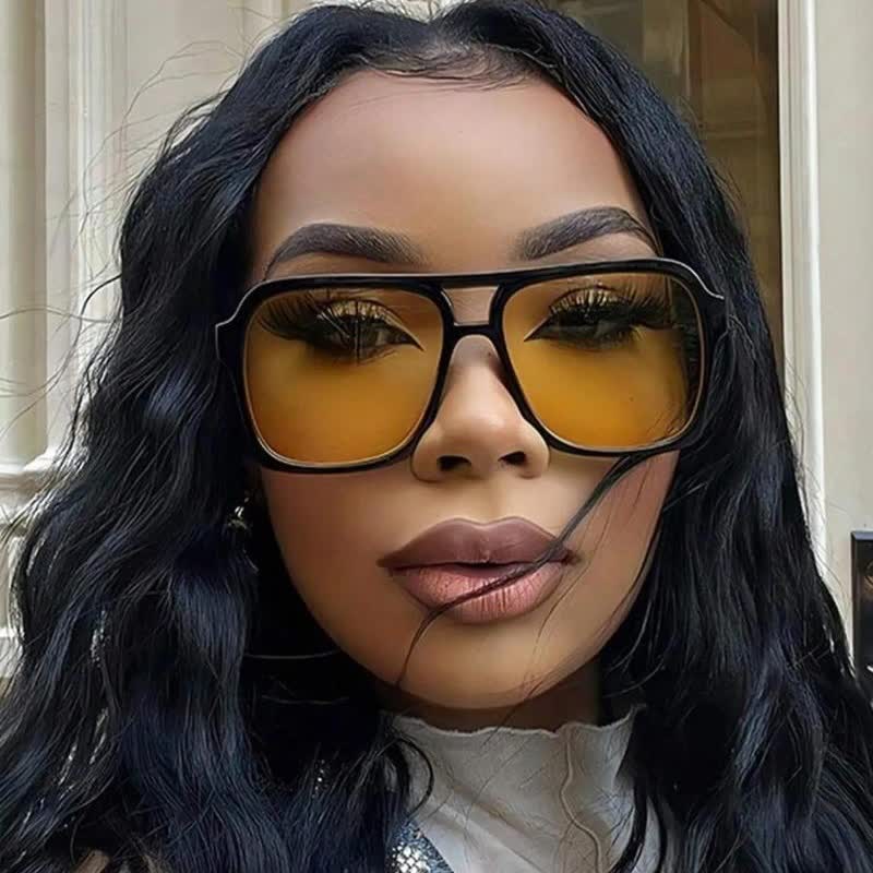 Spykay™ SG60718 Double Bridges Square Frames Retro-Vintage Sunglasses