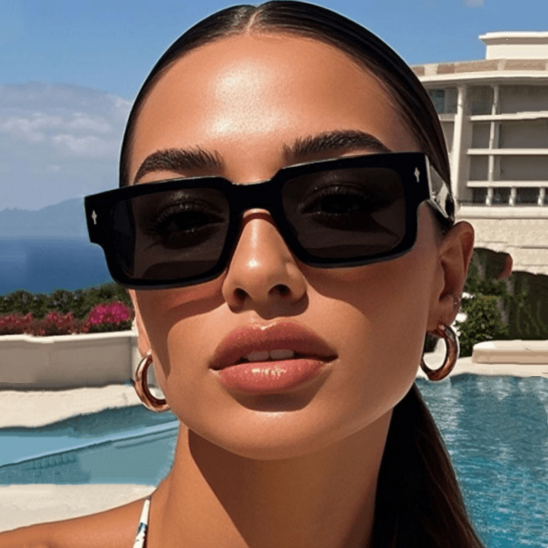 Spykay™ SG60748 Thick Rectangle Frame Trendy Sunglasses