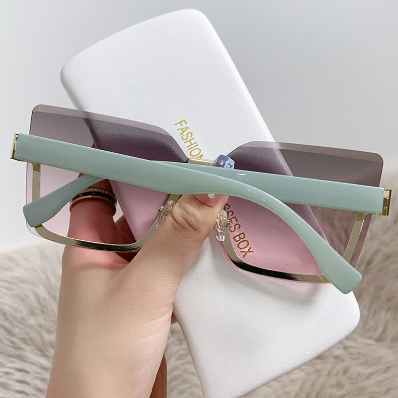 Spykay™ SG60862 Unisex Square Rimless Oversized Sunglasses