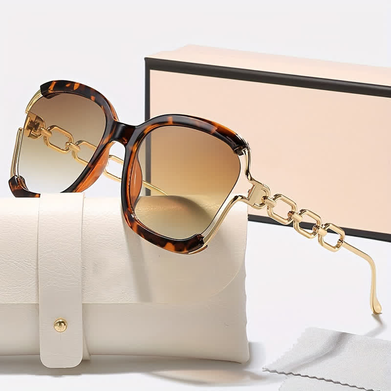Spykay™ SG60860 Fashion Square Chain Temples Oversized Sunglasses