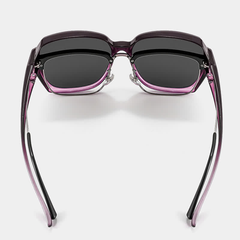 Spykay™ SG60859 Square Frame Polarized Driving Sunglasses Fit Over Glasses for Nearsighted People