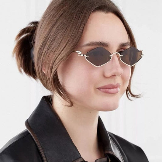Spykay™ SG60868 Semi-Rimless Rhombus Small Frame Sunglasses