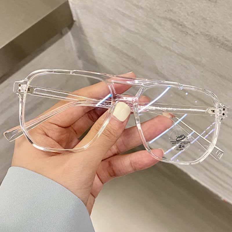 Spykay™ EG26676 Double Bridges Square Frames Anti-blue Light Eyeglasses