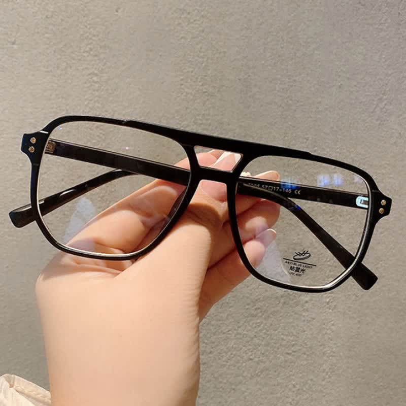 Spykay™ EG26676 Double Bridges Square Frames Anti-blue Light Eyeglasses