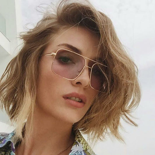 Spykay™ SG60886 Retro Classic Square Frame Double Bridges Sunglasses
