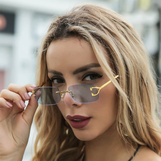 Spykay™ SG60922 Rectangle Frame Trendy Rimless Sunglasses
