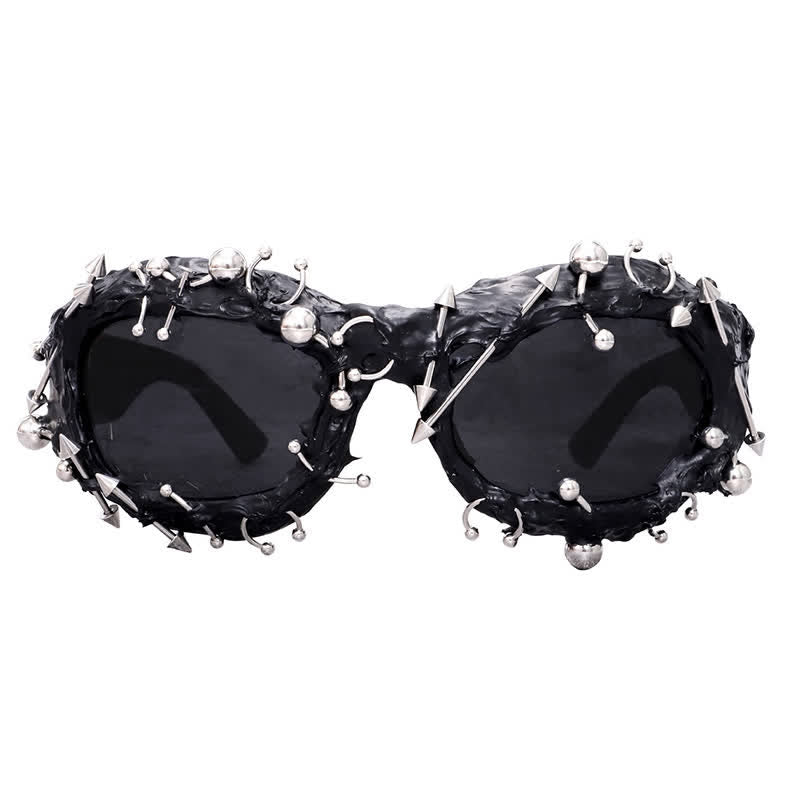 Spykay™ SG60924 CyberPunk Style Irregular Shaped Rivet Decor Sunglasses for Party