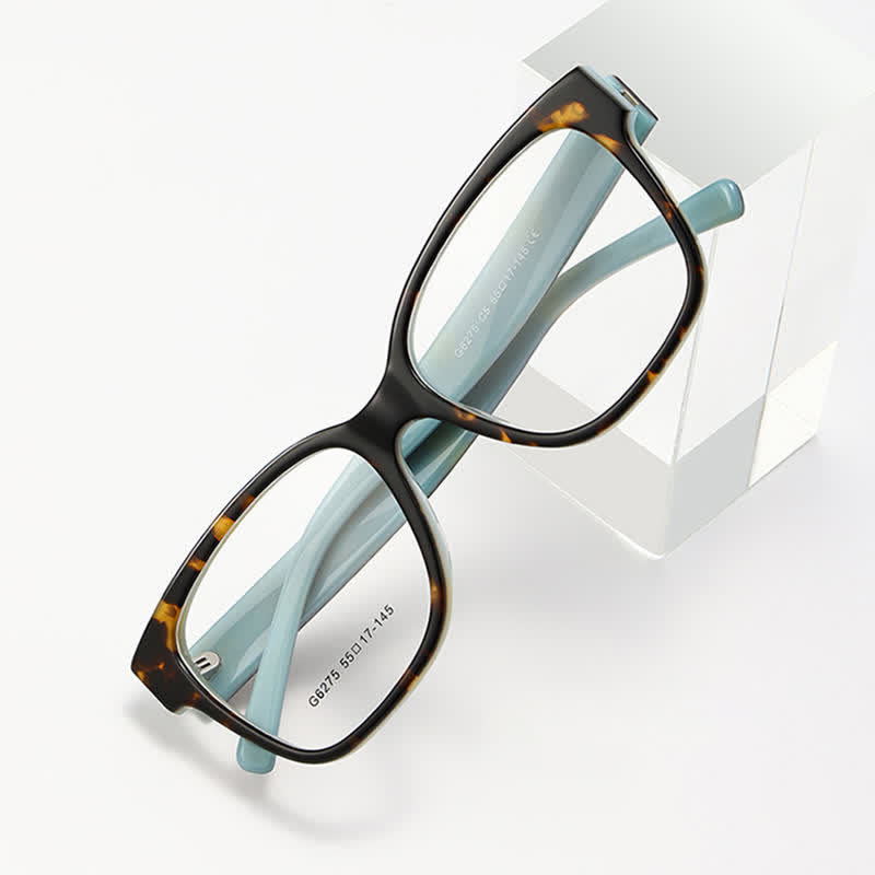 Spykay™ EG26788 Tortoise Shell Pattern Square Frame Anti-blue Light Classic Glasses