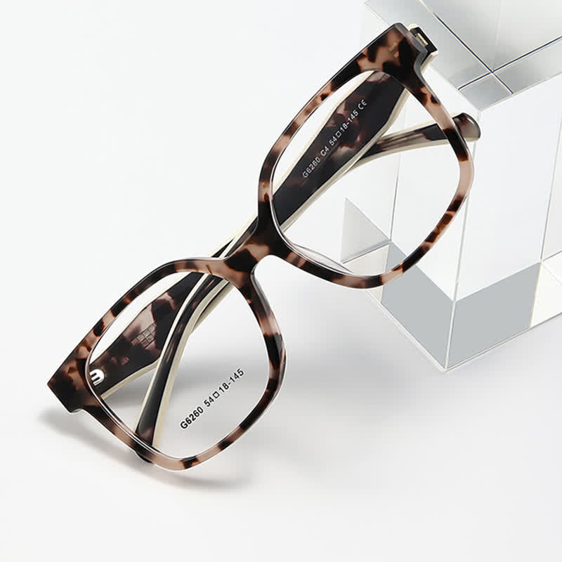 Spykay™ EG26789 Tortoise Shell Pattern Classic Square Frame Anti-blue Light Glasses