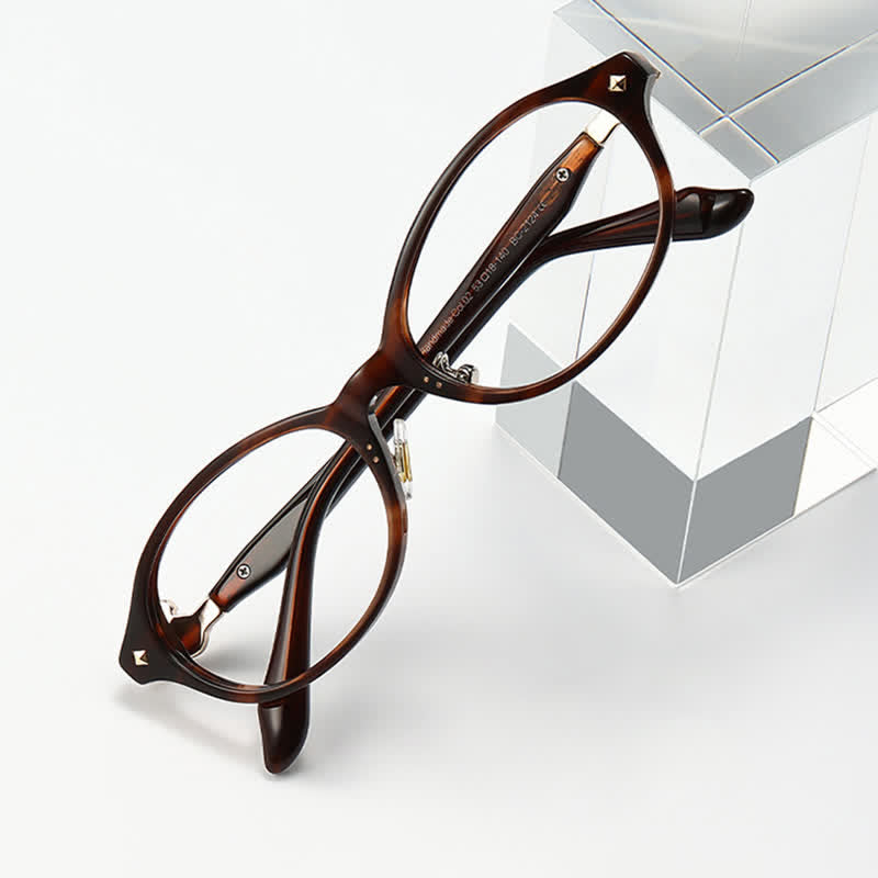 Spykay™ EG26800 Classic Retro Saturn Decor Oval Frame Anti-blue Light Glasses