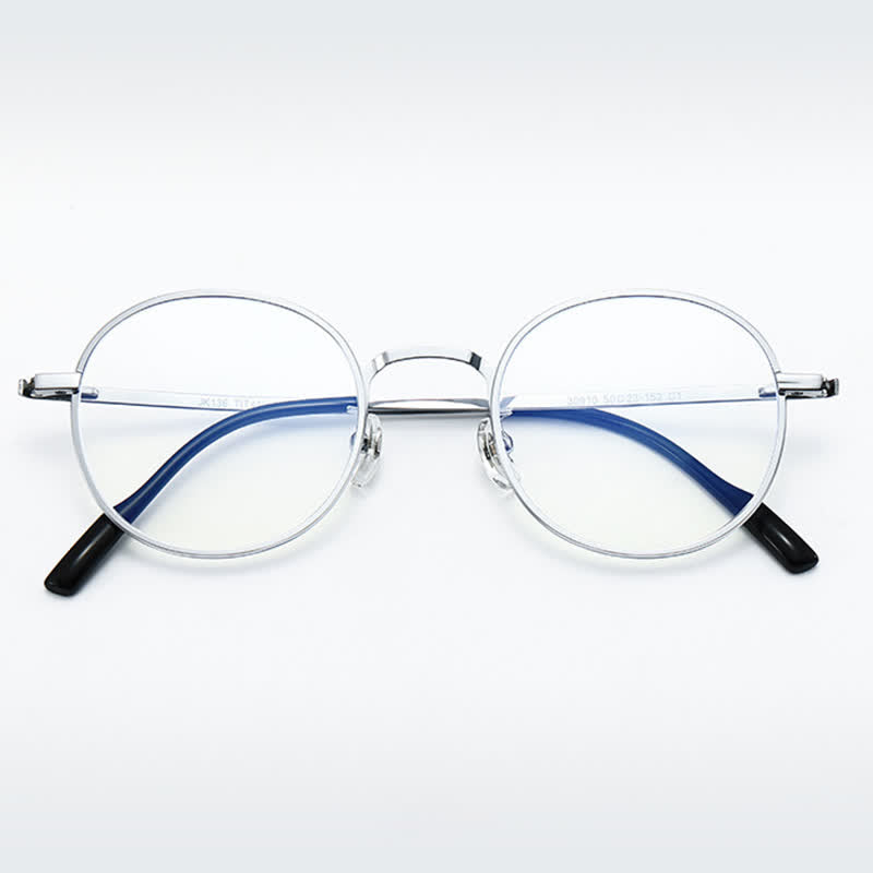 Spykay™ EG26804 Lightweight Retro Round Titanium Frame Anti-blue Light Glasses