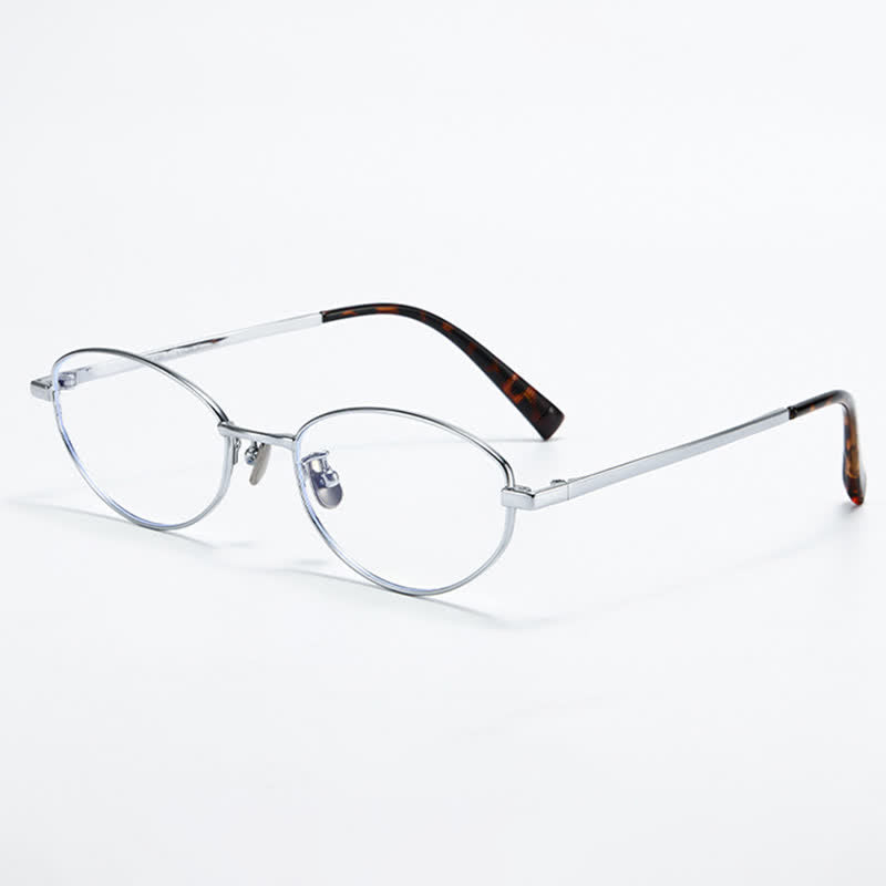 Spykay™ EG26805 Lightweight Retro Oval Titanium Frame Anti-blue Light Glasses