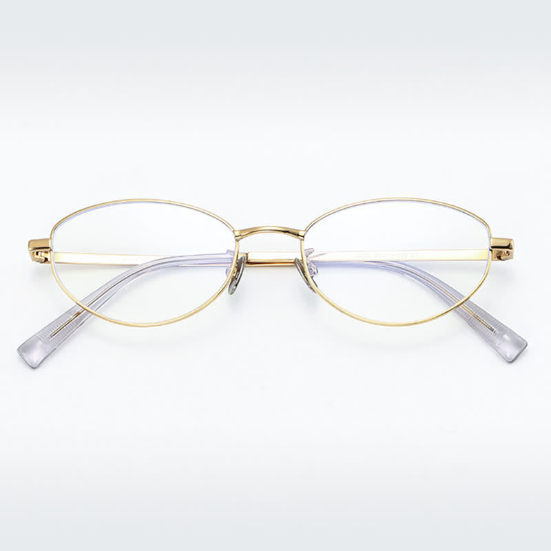 Spykay™ EG26805 Lightweight Retro Oval Titanium Frame Anti-blue Light Glasses