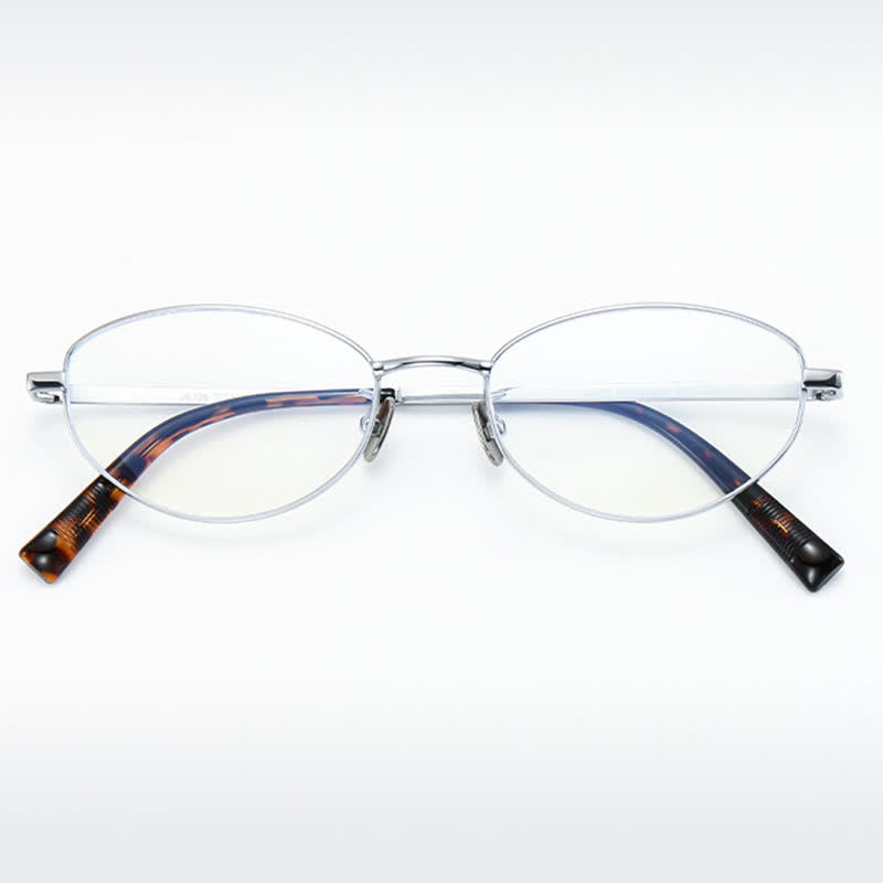 Spykay™ EG26805 Lightweight Retro Oval Titanium Frame Anti-blue Light Glasses
