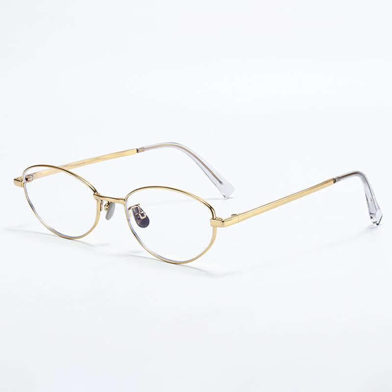 Spykay™ EG26805 Lightweight Retro Oval Titanium Frame Anti-blue Light Glasses