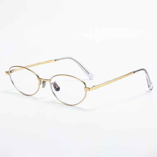 Spykay™ EG26805 Lightweight Retro Oval Titanium Frame Anti-blue Light Glasses