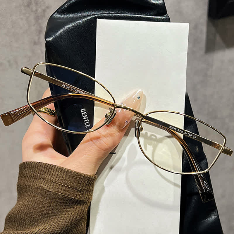 Spykay™ EG26806 Lightweight Vintage Oval Titanium Frame Anti-blue Light Glasses