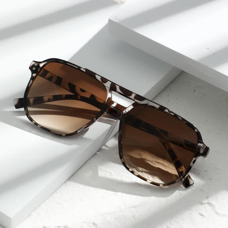 Spykay™ SG60738 Double Bridges Square Frame Classic Sunglasses