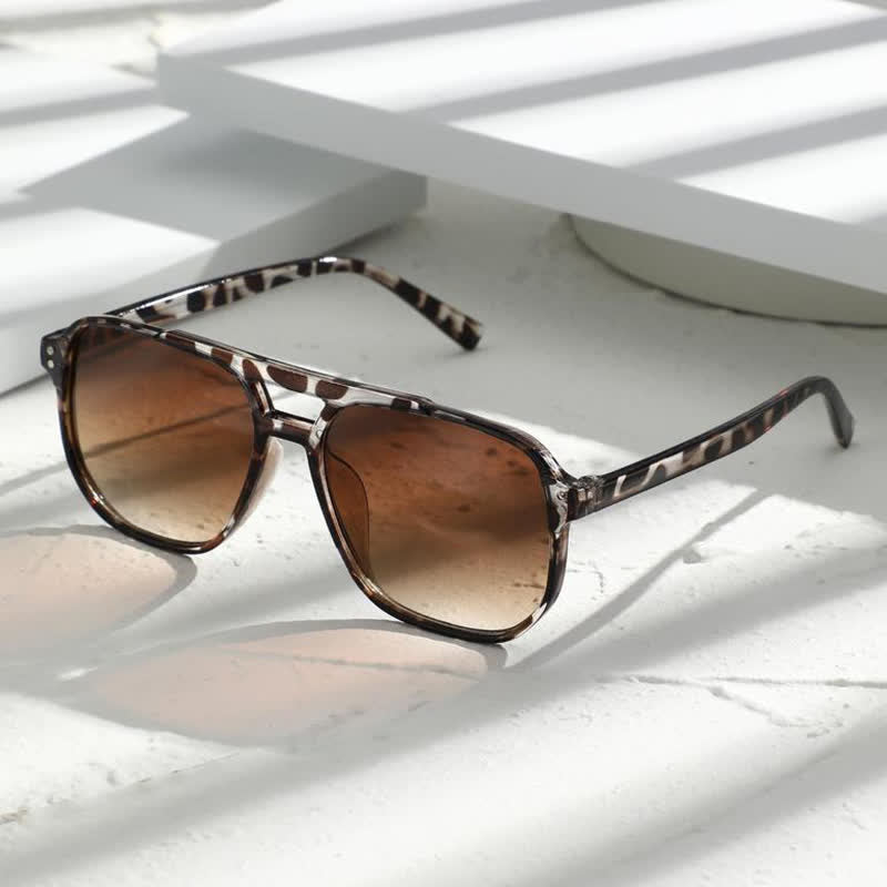 Spykay™ SG60738 Double Bridges Square Frame Classic Sunglasses