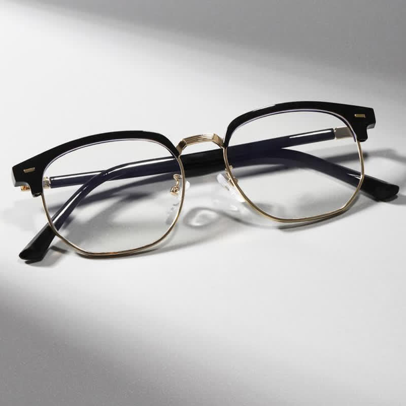 Spykay™ EG26807 Semi-Rimless Square Frame Anti-blue Light Browline Glasses