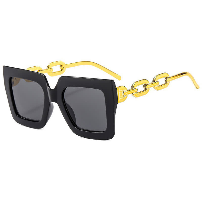 Spykay™ SG60931 Square Oversized Frame Chain Temples Hipster Sunglasses