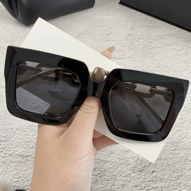 Spykay™ SG60931 Square Oversized Frame Chain Temples Hipster Sunglasses