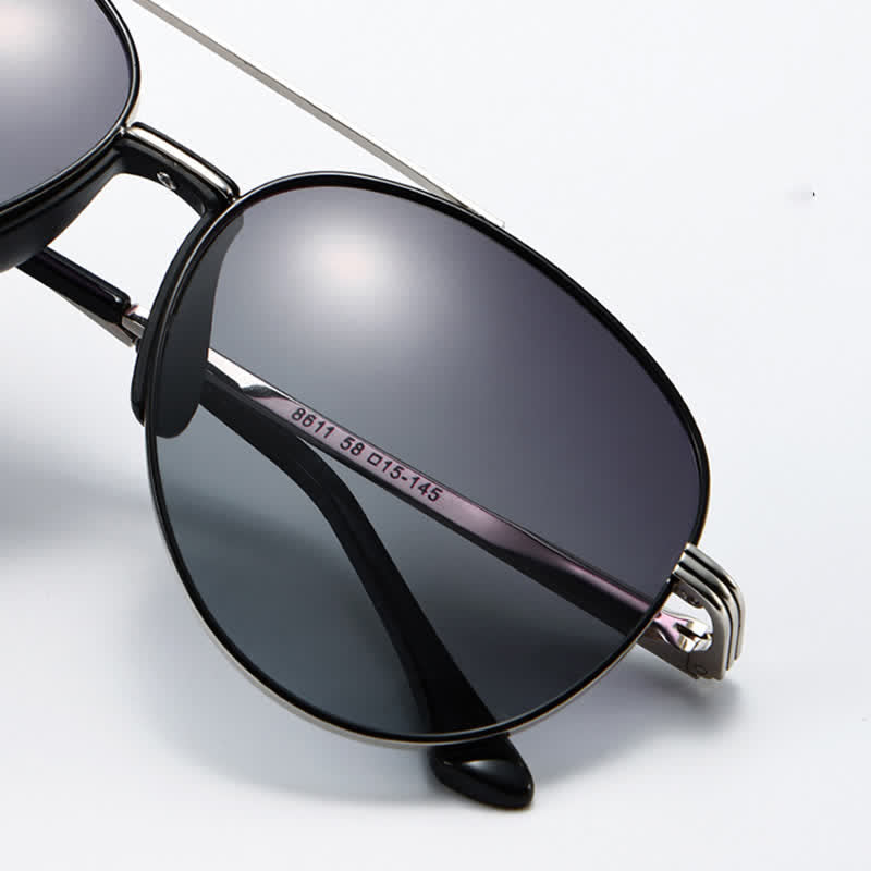Spykay™ SG60935 Double Bridges Hipster Polarized Photochromic Aviator Sunglasses