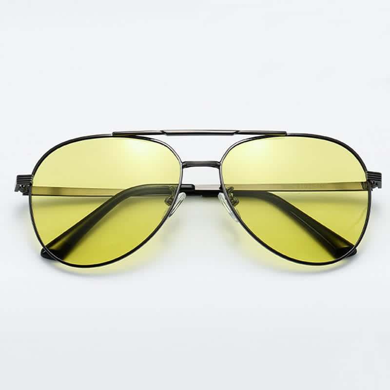 Spykay™ SG60936 Double Bridges Polarized Photochromic Aviator Sunglasses for Driving