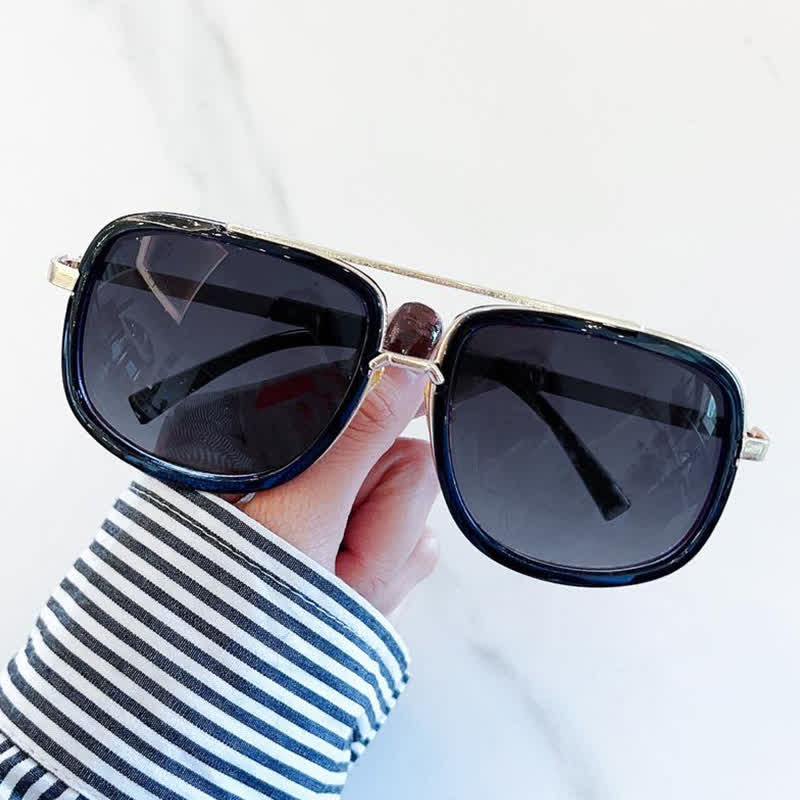 Spykay™ SG1013 Aviator Double Bridges Frame Brown Ombre Tinted Sunglasses